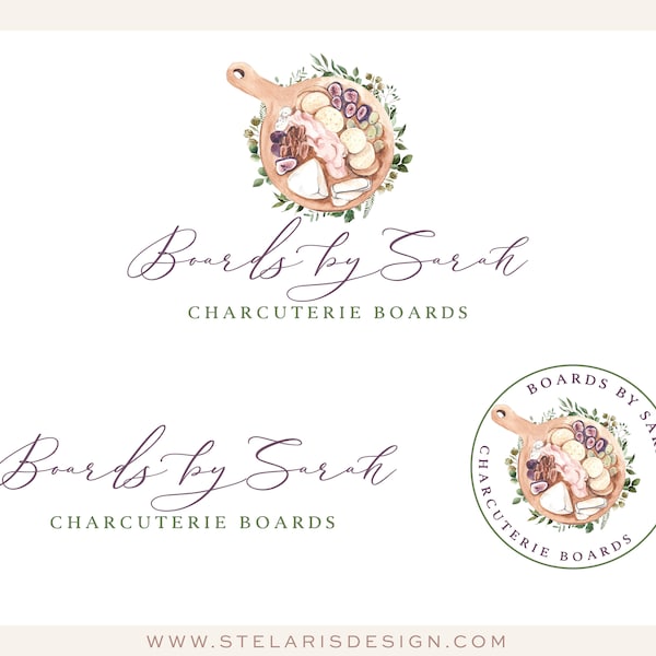 Cheese Board Logo, Charcuterie Logo, Food Logo, Farmhouse Logo, Cooking Logo, Catering Logo, Olive Logo, Herb Logo, Premade Logo Design 554
