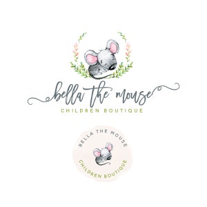 Premade Logo Design, Children boutique Logo, Mouse Logo, Baby and Kids logo 2p15
