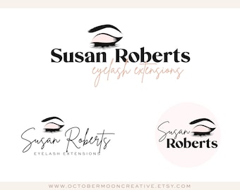 Lash Logo Design, Eyelashes logo, Lash Extension Logo, Watercolor Makeup Beauty Salon Logo, Lash Technician microblading Eyebrows Logo 164