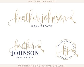 Real Estate Logo, Real Estate Branding Package, Real Estate Marketing, Gold Real estate Logo, Real Estate Stamps, Listing Badges 175