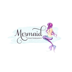 Premade Photography Logo Design, Mermaid logo, Children Clothing Logo, Fashion and Boutique Logo, Blog Header 367