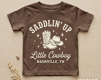 Little Cowboy Nashville TN western png-ontwerp, retro laarzenhoed (digitale download)