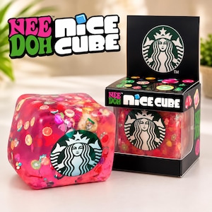 Starbucks NeeDoh Nice Cube Konfetti Miękka Zabawka – Kostka Fidget łagodząca stres