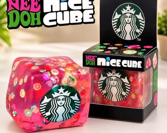 Starbucks NeeDoh Nice Cube Confetti Squishy Toy – Stress Relief Fidget Cube
