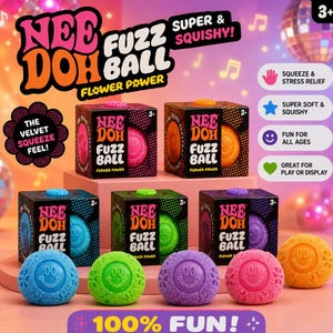 NeeDoh Fuzz Ball Ångest Lindring Stressboll Supermjuk Squishy Fidget Leksak
