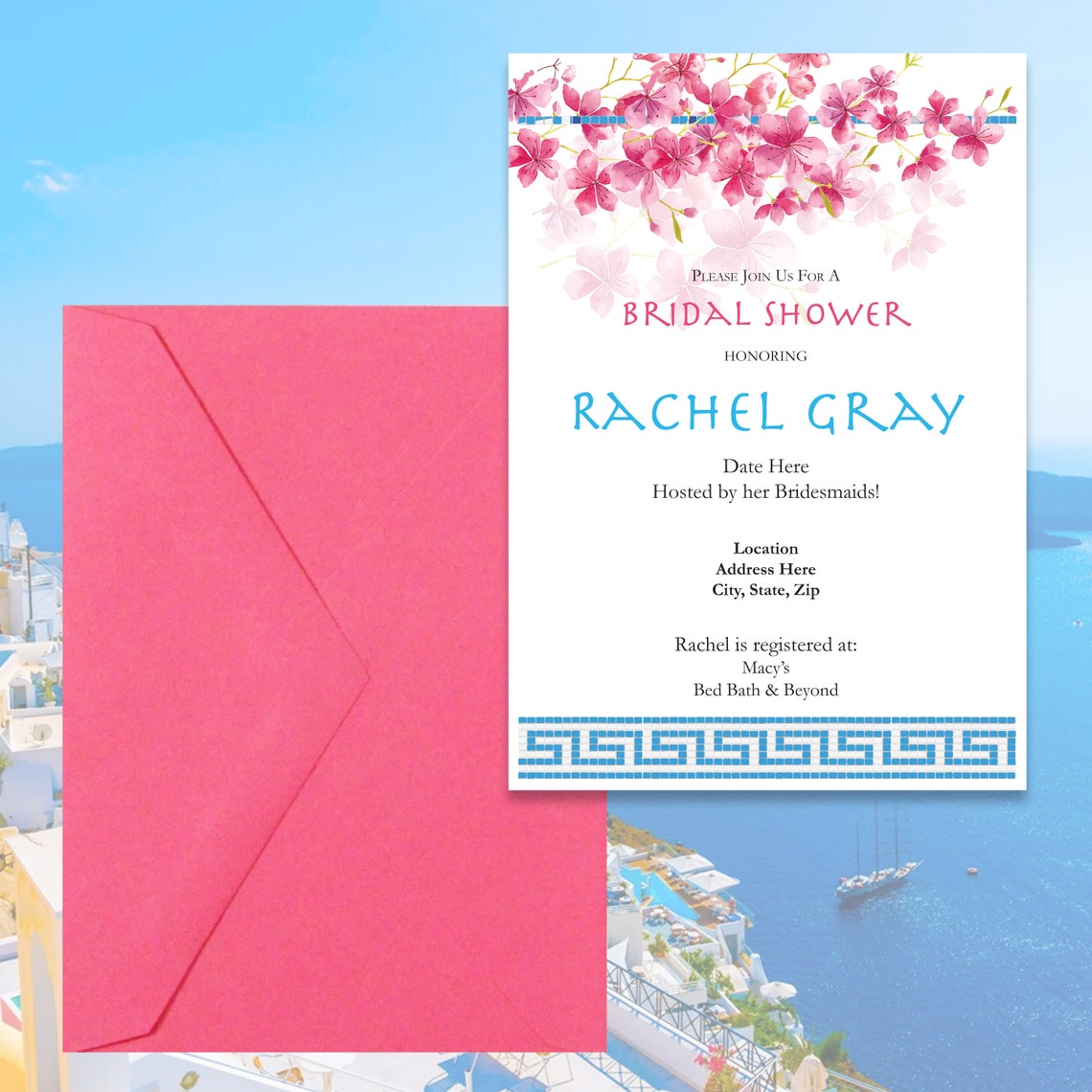 GreekInspired Bridal Shower Invitation Etsy