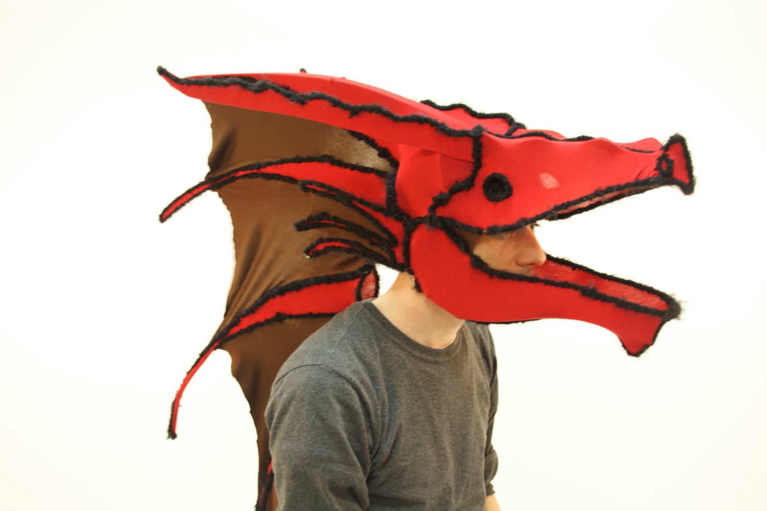 Red dragon mask. Etsy