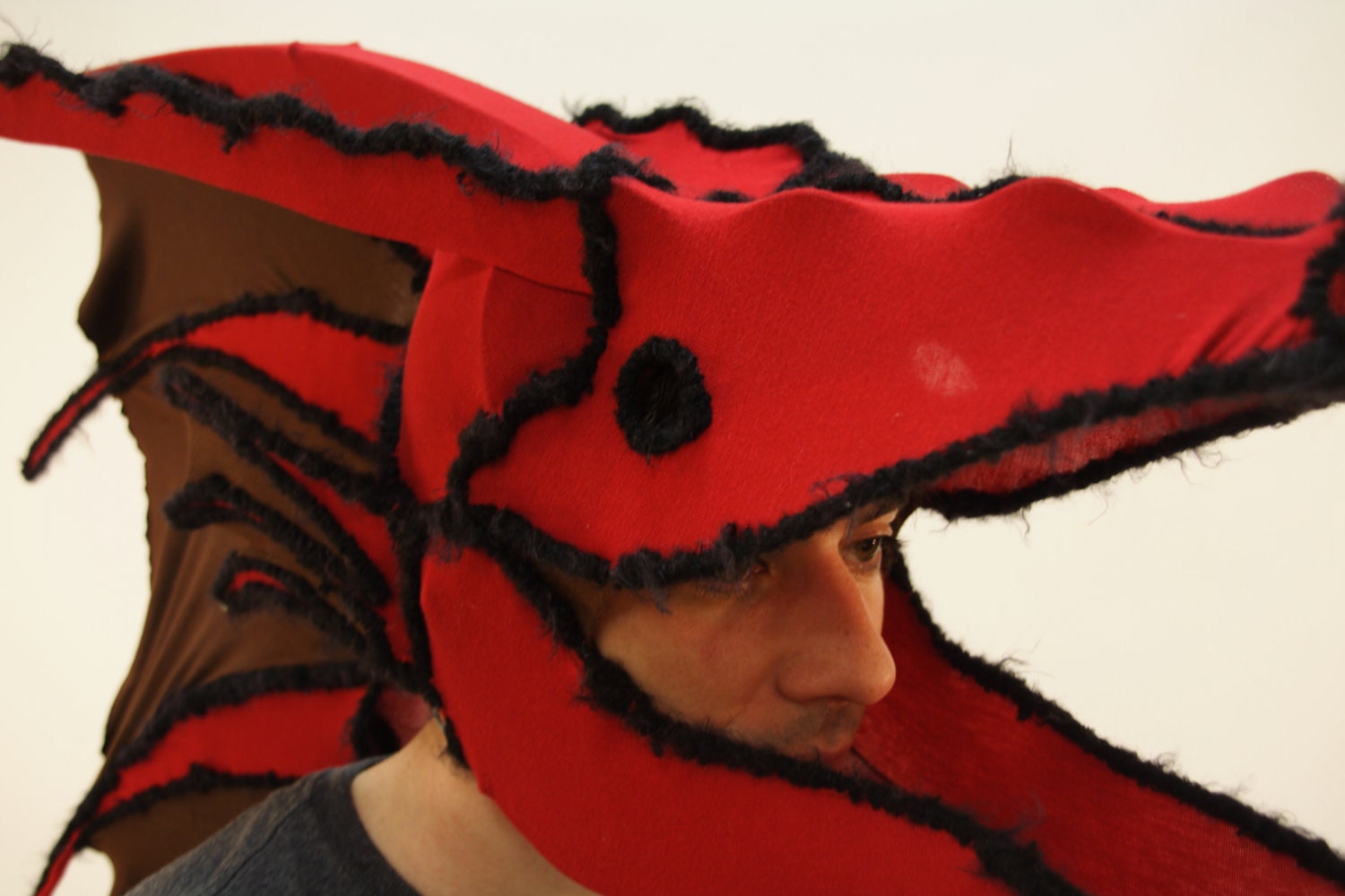 Red dragon mask. Etsy