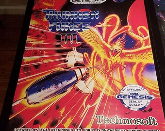 Poster - Thunder Force III, cover art (NEW) - Sega Genesis - Game Room Decor
