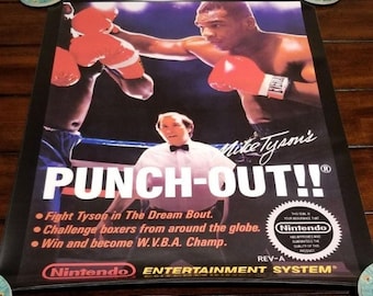 Poster - Mike Tyson's Punch-Out!!, NES cover art (NEW) - NES - Nintendo - Game Room Decor