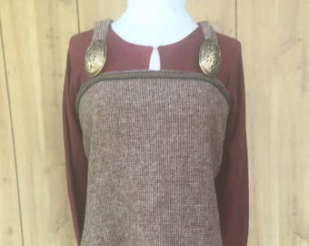 Custom Viking Clothing- Wool Apron Dress  Historical Hanging Dress ~ Hangerock ~ Smokkr ~Norse Clothing~ Re Enactment~Living History~ LARP