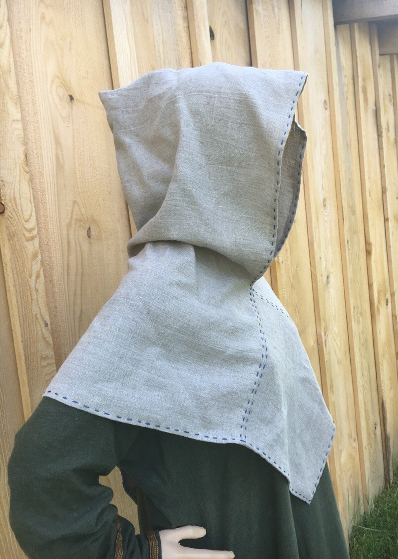 Viking Hood Linen Hood Natural Linen Hood for Historical Etsy