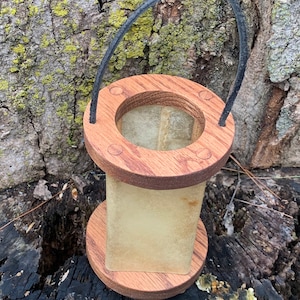 Mini Viking Lantern~Medieval Lantern-viking Camp- Primitive Lantern-Medieval Camp-Wood and Velum Lantern~Historical Re-enactment Lantern