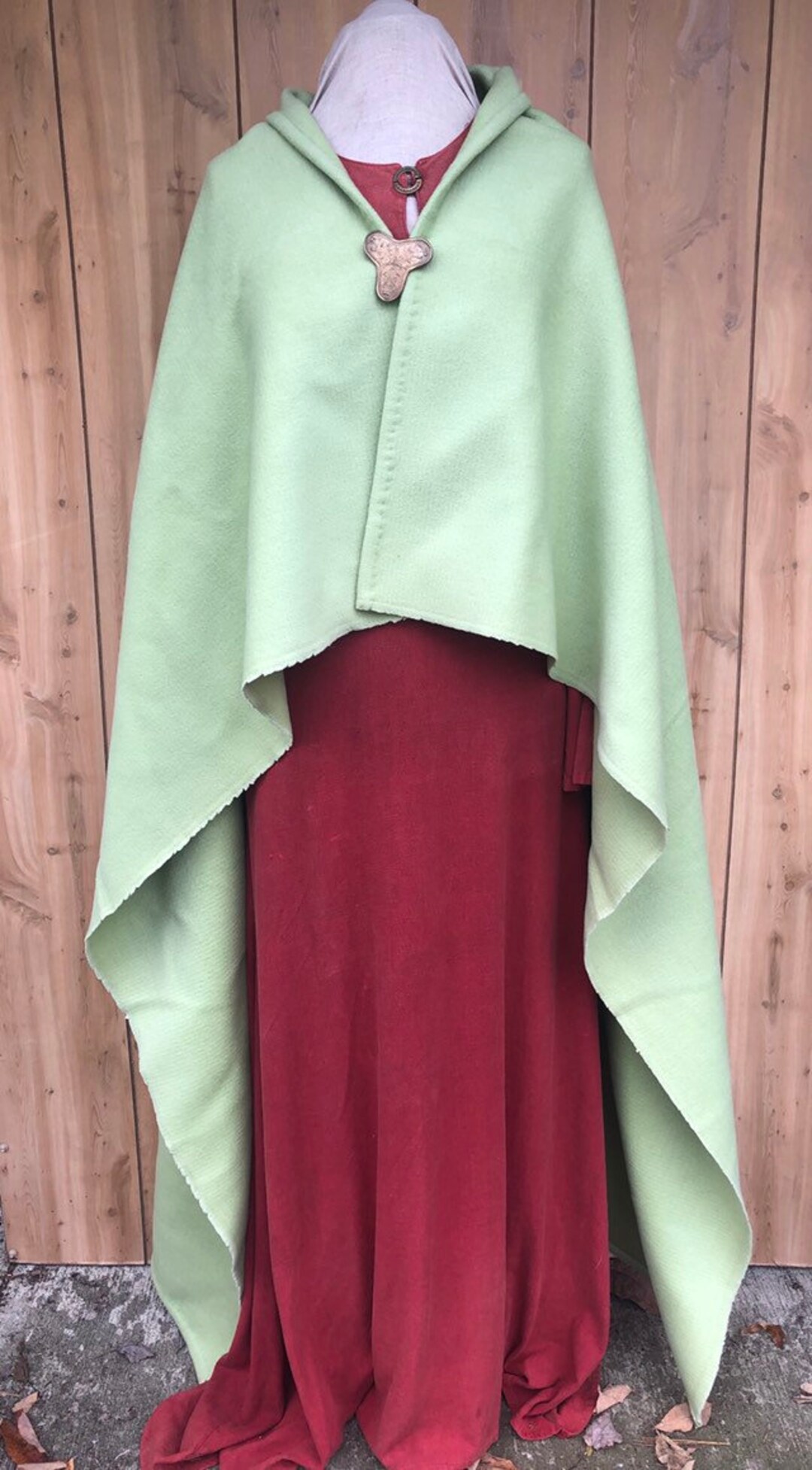 Viking Cloak~ Green Wool Cloak~ Square Cloak~ Norse, Anglo