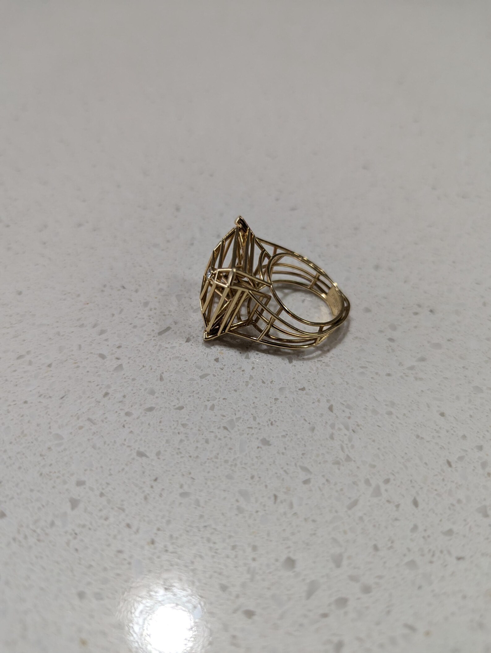 Peruffo Graphique Emerald Cut Statement Ring With Diamond 7.5 - Etsy