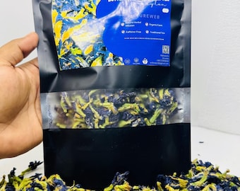 Chá de Flor de Ervilha-Borboleta | Flores Azuis Secas | Chá de Ervas Sem Cafeína | CeylonBotanicalz