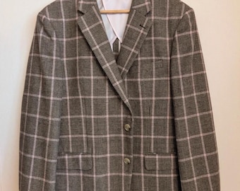 Moss London - Blazer pour homme marron à carreaux 42R Laine mélangée