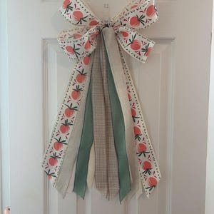 Viral Streamer Bow. Peach Bow. Multi-Tail Bow, Large Bow, Green Bow, Beige Bow, Gold Bow, Everyday Bow, Front-door Bow, Lantern Bow