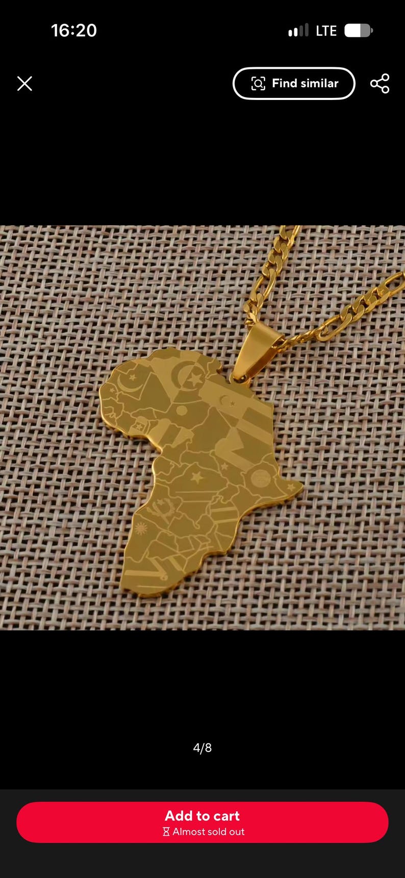 African Flags Pendant Necklace, Map of Africa Pendant Chain, Countries ...