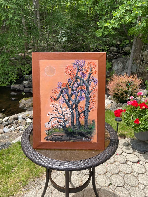 Whimsical Blossom Tree (acrylic painting)