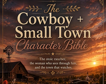 Cowboy Romance Character Bible | Rancher Hero Small Town Cast Relationship Map Arc Tracker Writing Prompts | Author PDF