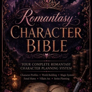 Romantasy Planner Digital Workbook PDF — Interactive Character Profiles, World Building, Magic System