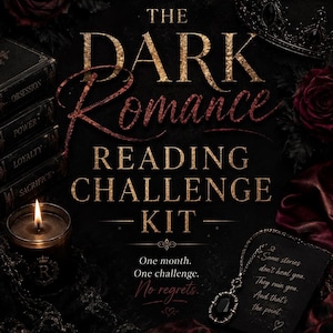 Kit de lectura de romance oscuro / Reto de lectura mensual y registro / Descarga en PDF imprimible