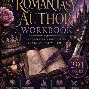 Worldbuilding & Novel Writing Workbook PDF | Romantasy Novel Planner | Magic System and Fated Mates Plotting