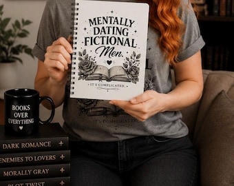 Psychisch Dating Fiktive Männer Spiralblock | Buchliebhaber Notizbuch | Dark Romance Lesebuch | Leser Geschenk | Liniertes Notizbuch | Bücherwurm