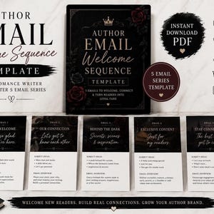 Email Welcome Series Template for Dark Romance Writers | 5 Sequence PDF | Instant Download