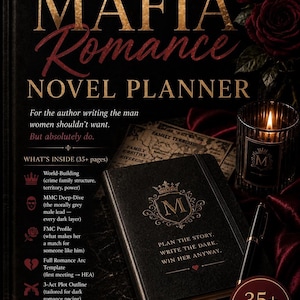 Mafia Romance Novel Planner | Dark Workbook for Indie Authors