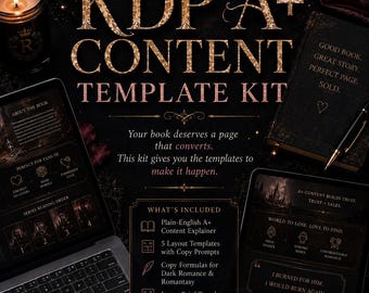 KDP A + Inhaltsvorlagen | Amazon Autor Page Design | Dark Romance Indie Autor | Buchmarketing PDF | Sofort Download