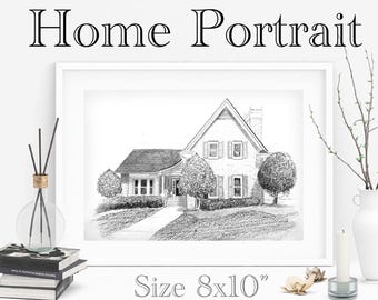 8x10" Home Drawing - Made to Order