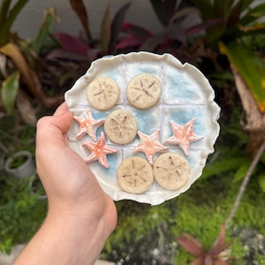 Handmade polymer clay Tic Tac Toe board (ocean themed)