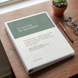 If I Die Binder, Password Book & Account Organizer, In Case I Die Folder, Final Wishes, Next of Kin Info, End of Life Binder, PDF