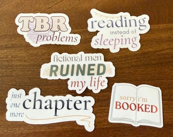 Cozy Reader Sticker Pack (5 Stickers) | Book Lover Sticker Set, Handmade Reading Stickers, Cute Vinyl Stickers for Journals, Kindle & Books