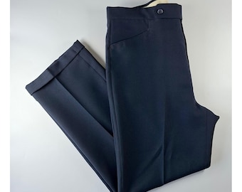 Pantalones de vestir Haggar Expando-Matic vintage para hombre, color azul marino, talla 36x34 (equivalente a 38x29). Usados.