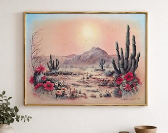 Láminas de arte vintage del suroeste americano enmarcadas, 28x22 cm, de J.C. Madden y Kathleen English-Pitts.