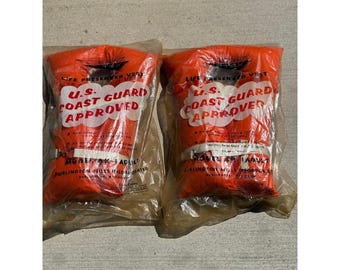 Vintage Bur-Tex Life Preserver Vest US Coast Guard Approved Model AK-1 Pair NEW