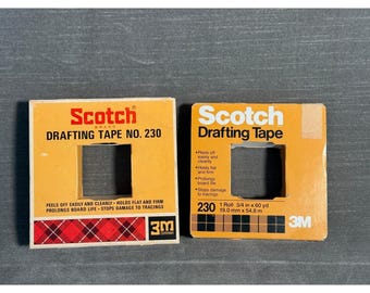 Vintage Scotch Drafting Tape No. 230 (1in, 3/4in x 60yd) 3M Rolls