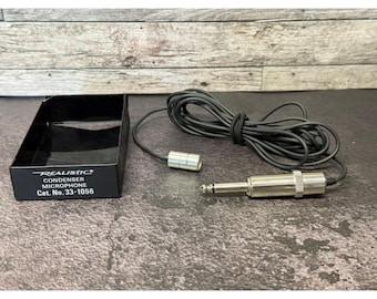 Realistic Condenser Microphone Silver 33-1056 Vintage 1/4 Inch Plug Mic UNTESTED