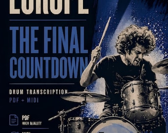 Europe - The Final Countdown Drum Transcription PDF + MIDI