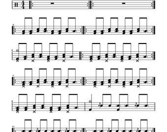 The Black Keys - Lonely Boy Drum Transcription PDF + MIDI