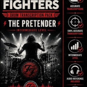 Foo Fighters - The Pretender Drum Transcription PDF + MIDI