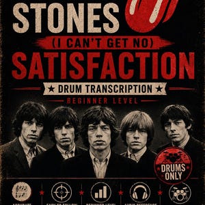The Rolling Stones - (I Can't Get No) Satisfaction Drum Transcription PDF + MIDI