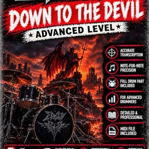 Edguy - Down to the Devil Drum Transcription PDF + MIDI