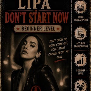 Dua Lipa - Don't Start Now Drum Transcription PDF + MIDI
