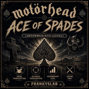 Motörhead - Ace of Spades Drum Transcription PDF + MIDI