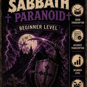 Black Sabbath - Paranoid trumtranskription PDF + MIDI