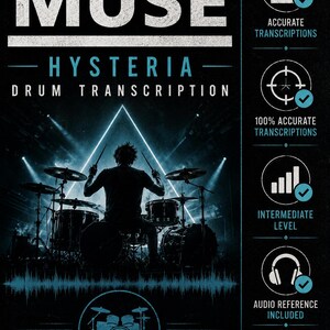 Muse - Transcripción de batería de Hysteria en PDF + MIDI